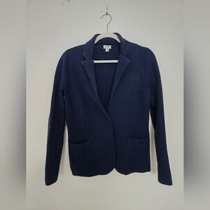 J. Crew Classic Navy Knit 100% Cotton Blazer  Preppy Classic Size XS